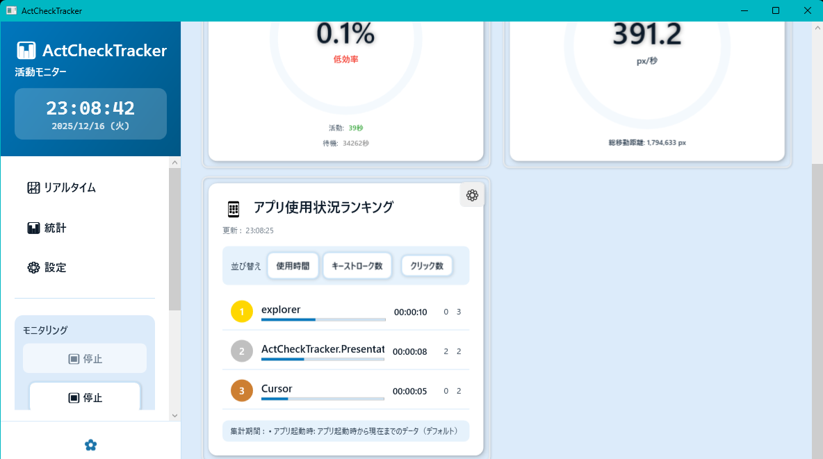 アプリ使用状況ランキングコンポーネント（データ表示）